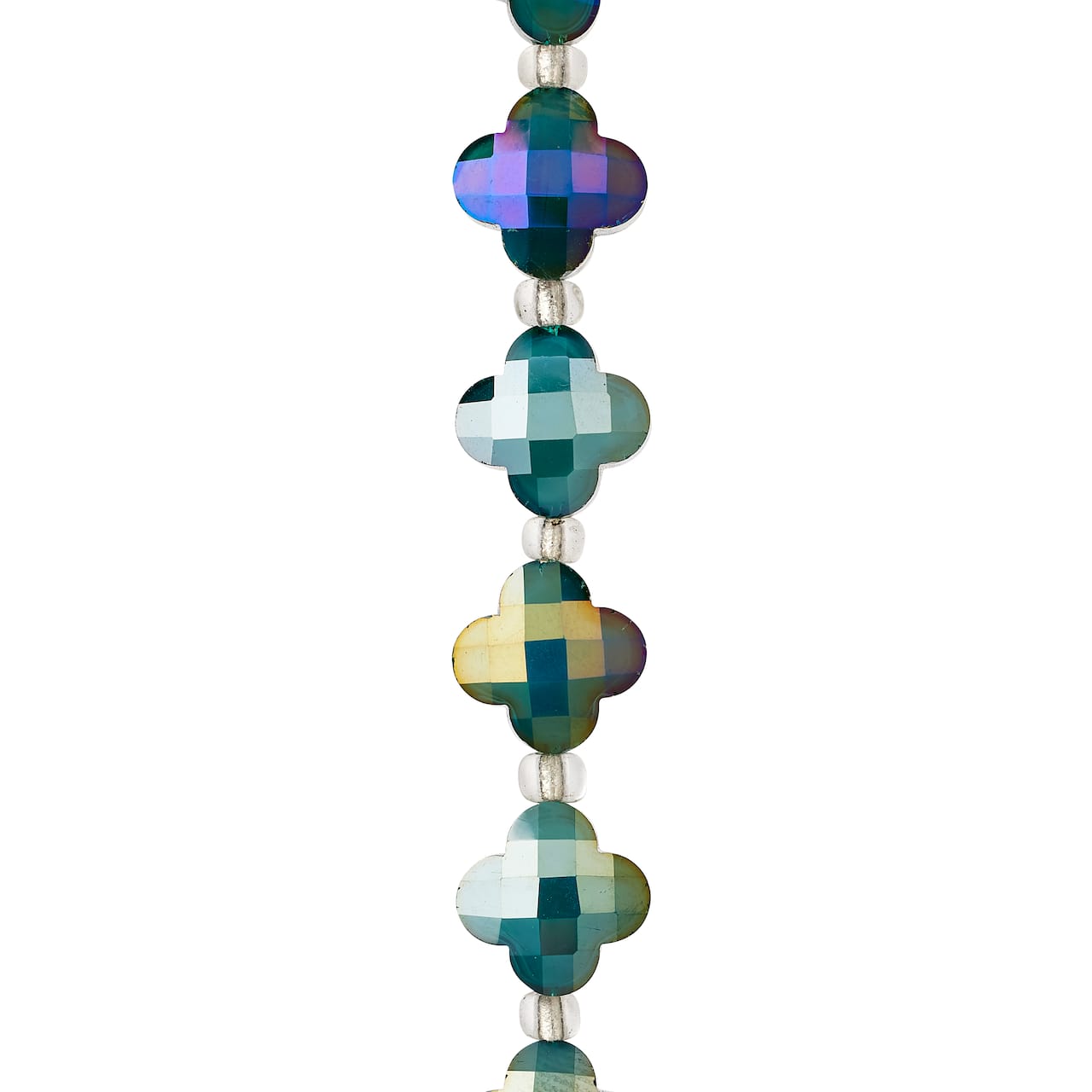 12 Pack: 12mm Turquoise Glass Cross Faceted Beads by Bead Landing™
